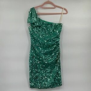 Windsor green teal Sequin One-Shoulder Dress